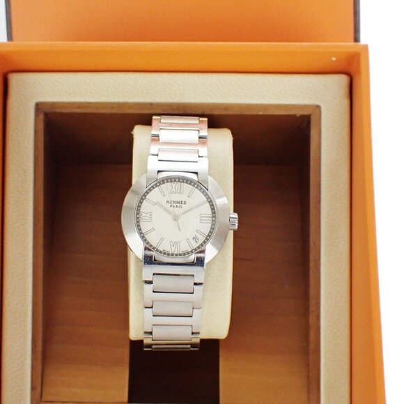 HERMES Nomad NO1.210 Wrist Watch Dial Quartz Stainless Steel Swiss Made - Picture 1 of 16
